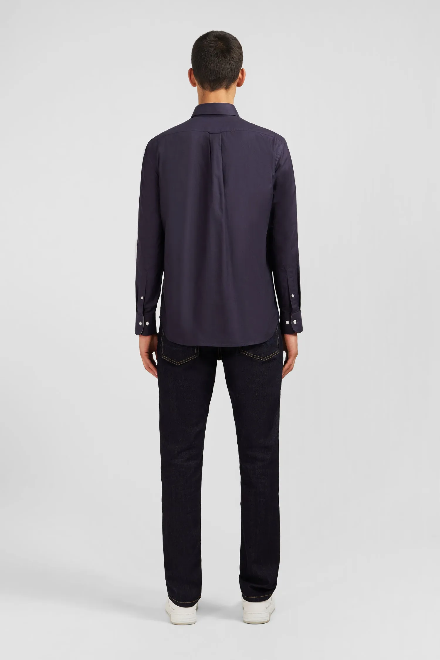 Dark grey plain cotton shirt