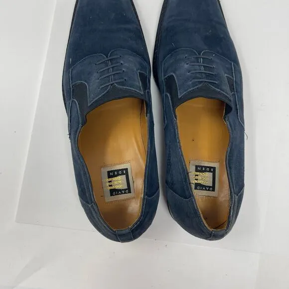 David Eden blue suede square toe Oxford shoes sz 11