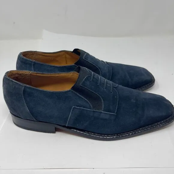 David Eden blue suede square toe Oxford shoes sz 11