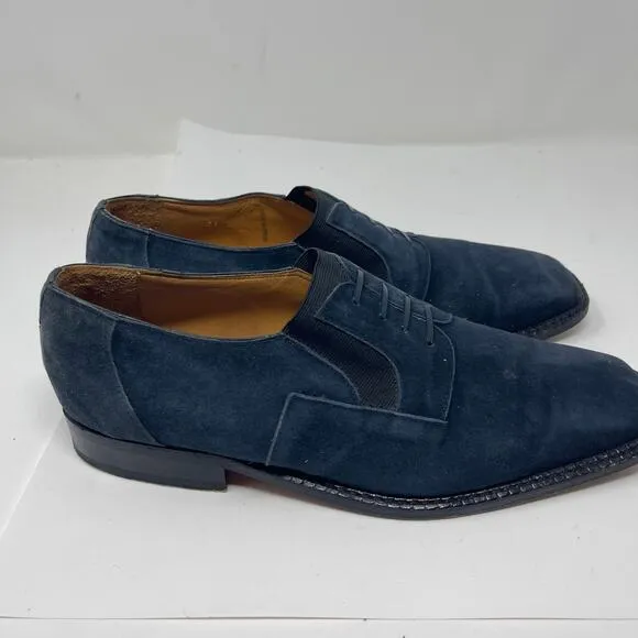 David Eden blue suede square toe Oxford shoes sz 11