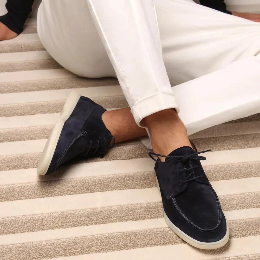 Diederik - Luxe Leren Loafers met Veters voor Heren