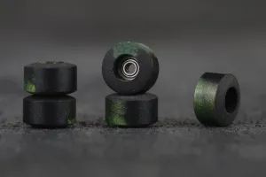 Dirty FB illPills - Black/Green Swirl Resin Fingerboard Wheels (Street Shape)