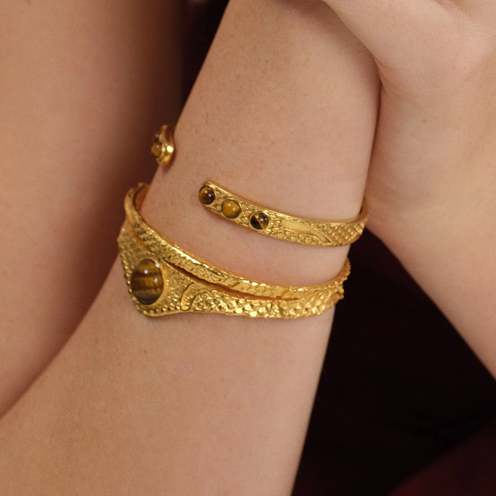Dragon Tiger’s Eye Six-Stone Bracelet – Handcrafted Luxury
