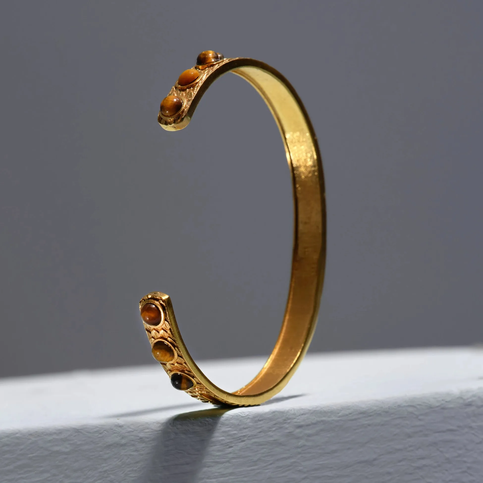 Dragon Tiger’s Eye Six-Stone Bracelet – Handcrafted Luxury