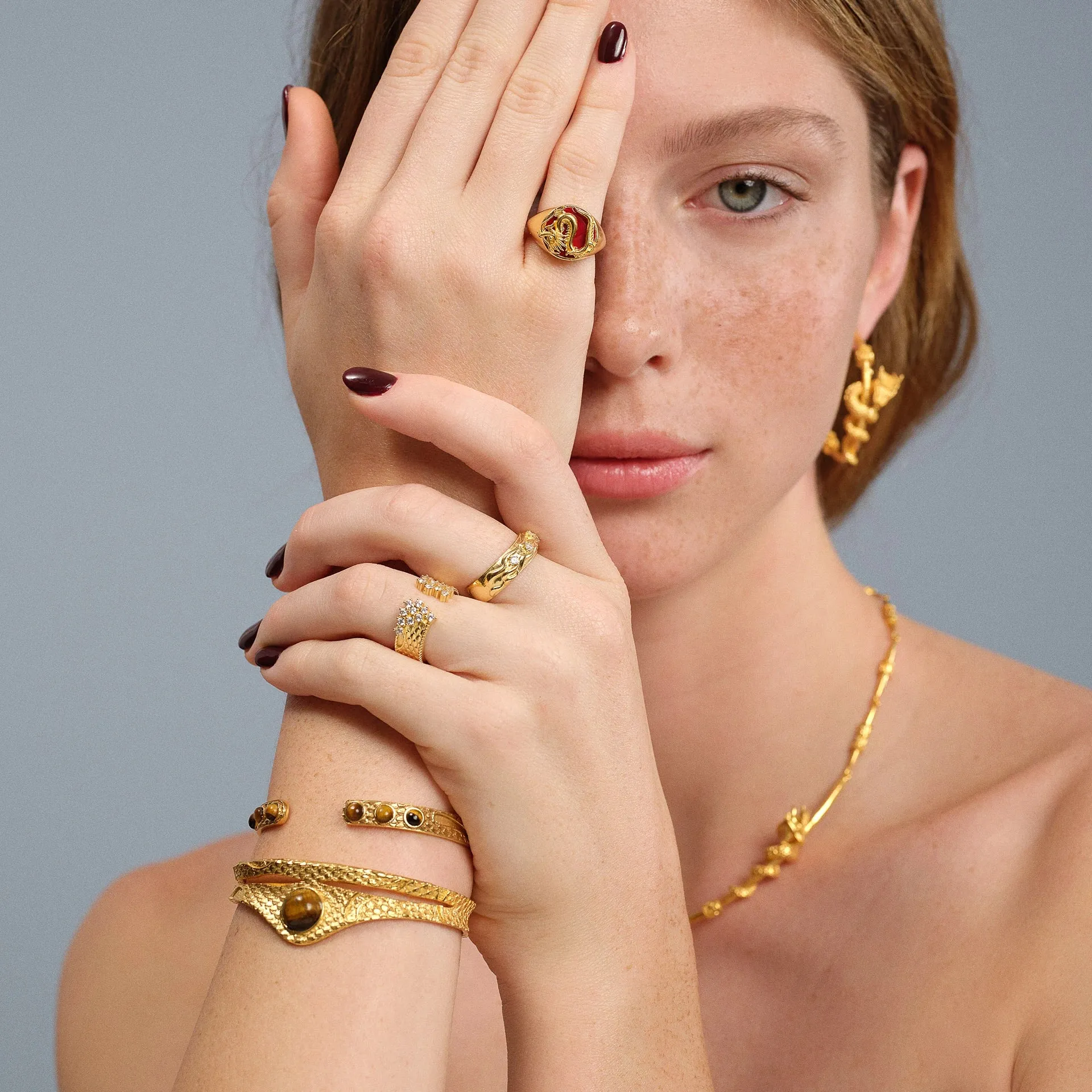 Dragon Tiger’s Eye Six-Stone Bracelet – Handcrafted Luxury