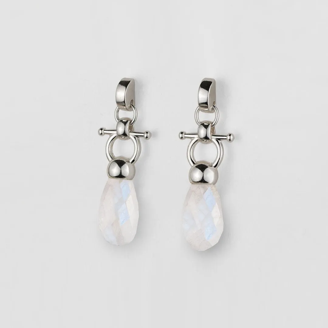 Droplette - Snaffle Horse Bit Moonstone and Sterling Silver Necklace