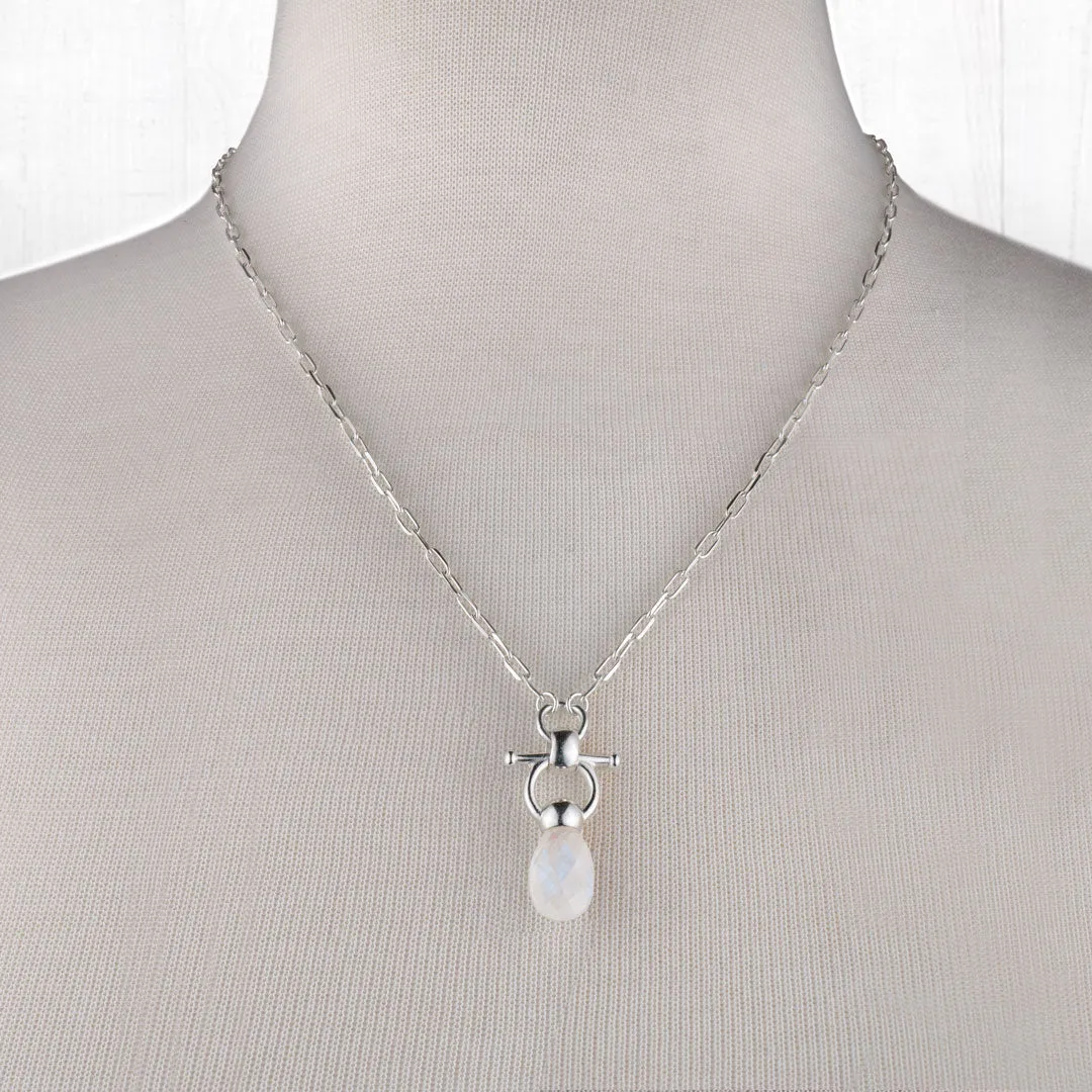Droplette - Snaffle Horse Bit Moonstone and Sterling Silver Necklace