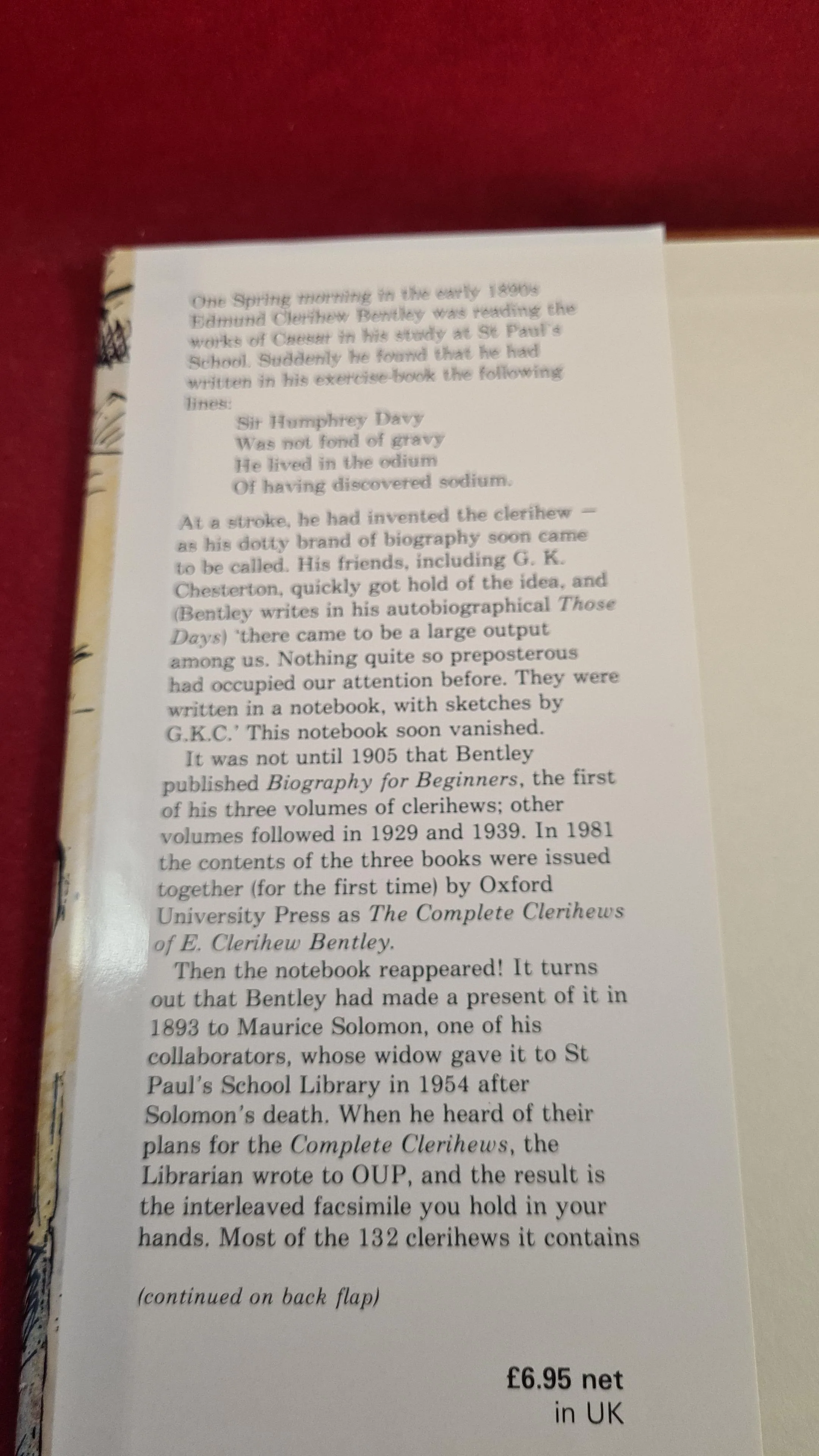 E Clerihew Bentley - The First Clerihews, Oxford University, 1982, First Edition