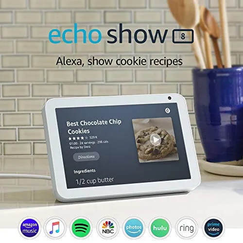 Echo Show 8 (1st Gen, 2019 release) -- HD smart display with Alexa – stay connected with video calling - Sandstone