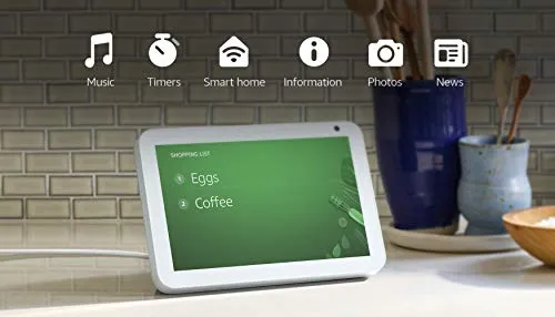 Echo Show 8 (1st Gen, 2019 release) -- HD smart display with Alexa – stay connected with video calling - Sandstone