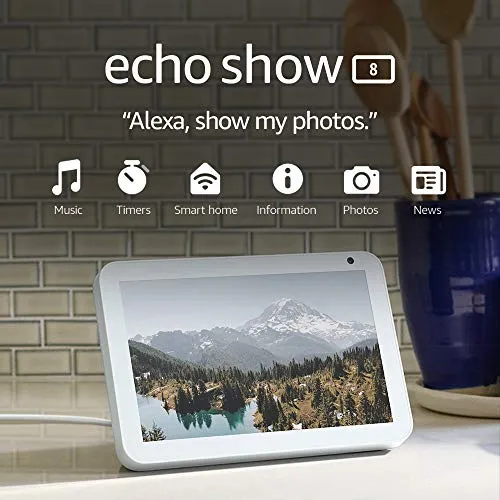 Echo Show 8 (1st Gen, 2019 release) -- HD smart display with Alexa – stay connected with video calling - Sandstone