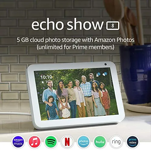 Echo Show 8 (1st Gen, 2019 release) -- HD smart display with Alexa – stay connected with video calling - Sandstone