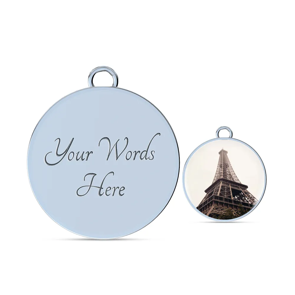 Eiffel Tower Luxury Pendant Necklace and Bangle - Gold,Silver
