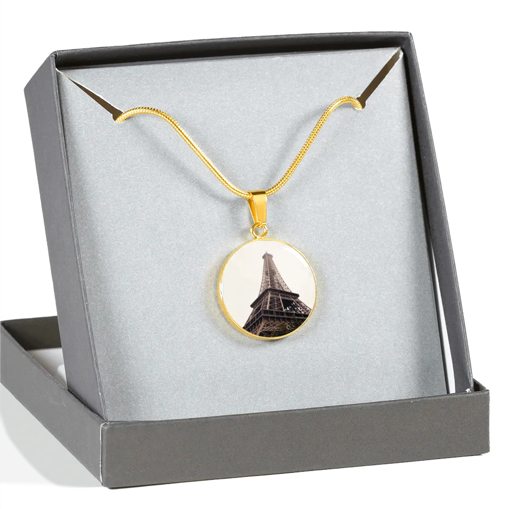 Eiffel Tower Luxury Pendant Necklace and Bangle - Gold,Silver