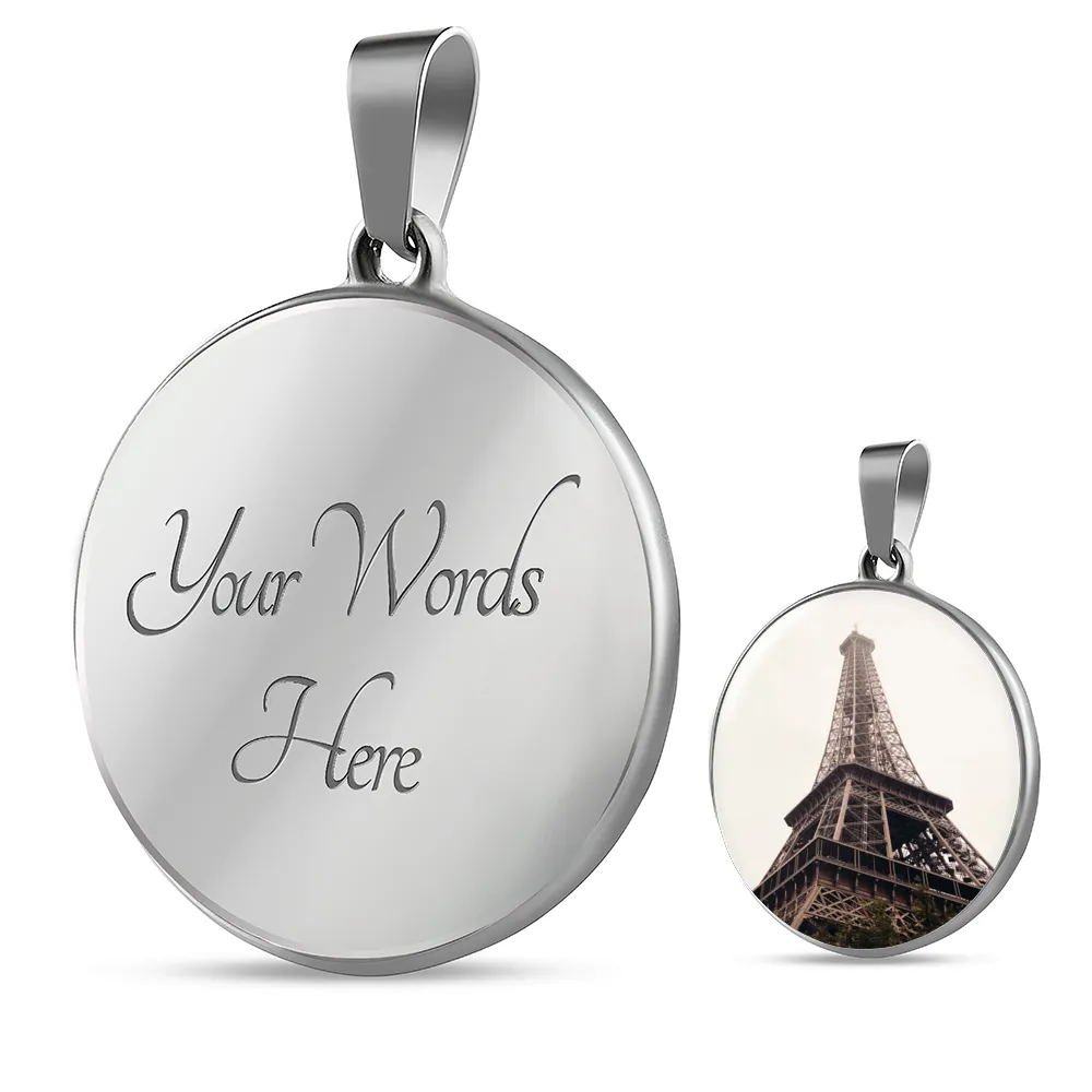 Eiffel Tower Luxury Pendant Necklace and Bangle - Gold,Silver