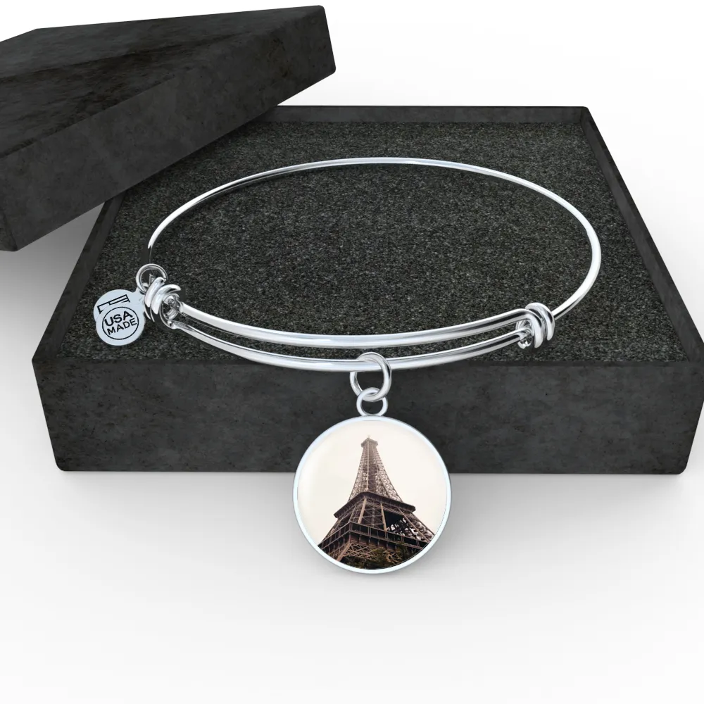 Eiffel Tower Luxury Pendant Necklace and Bangle - Gold,Silver