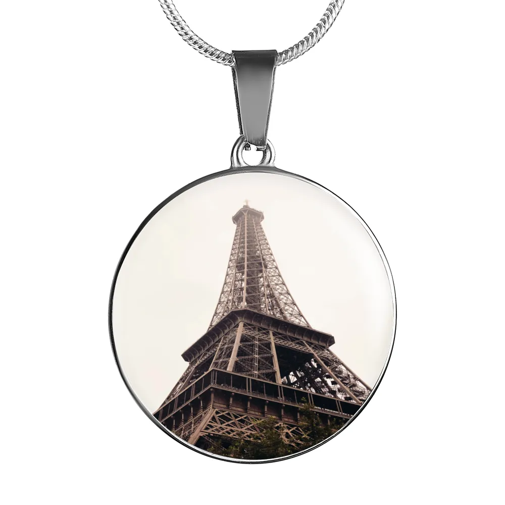 Eiffel Tower Luxury Pendant Necklace and Bangle - Gold,Silver