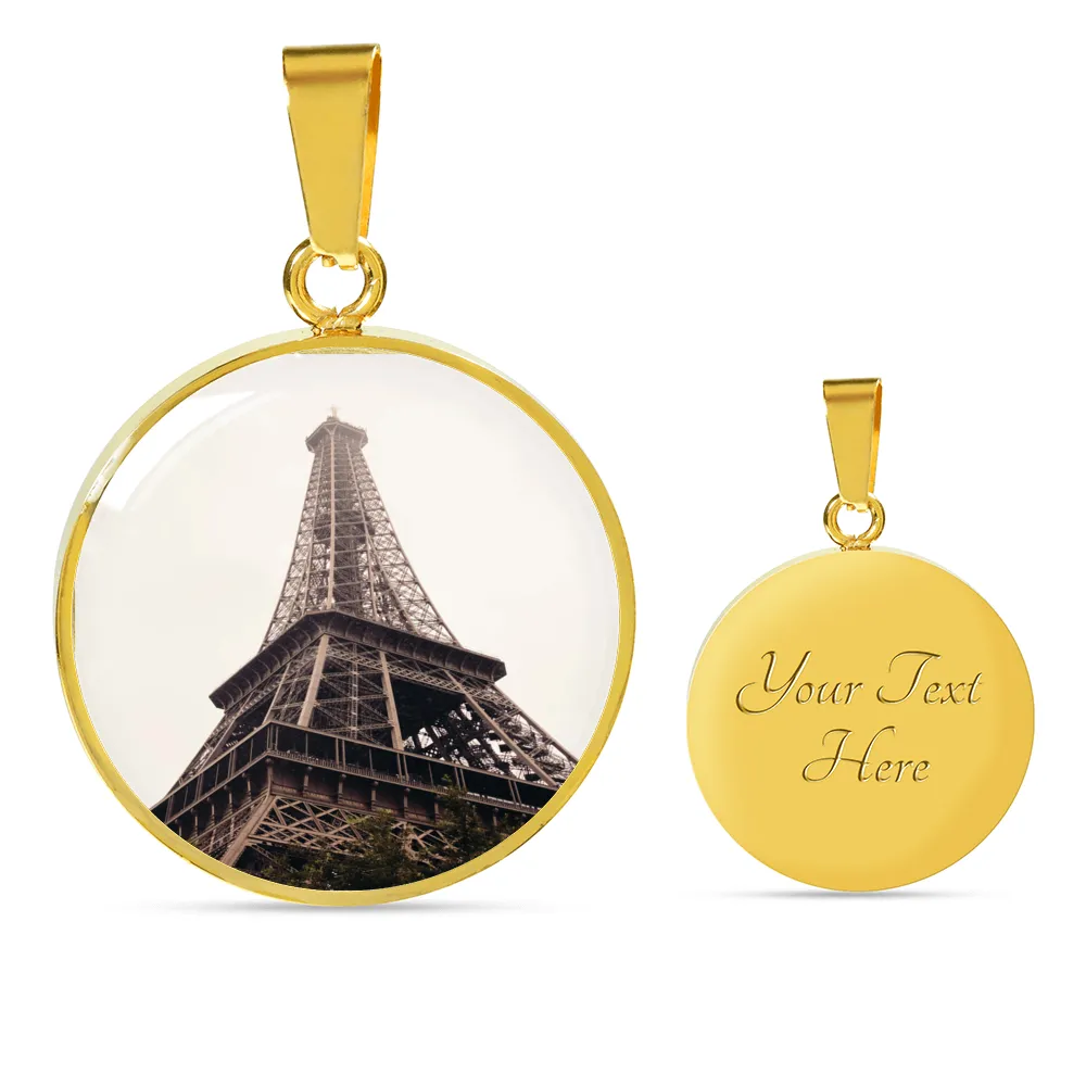 Eiffel Tower Luxury Pendant Necklace and Bangle - Gold,Silver