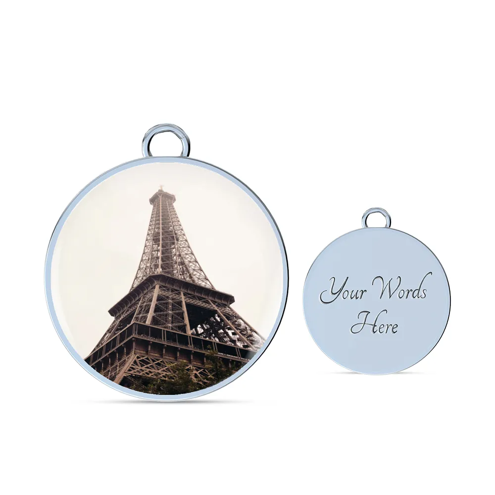 Eiffel Tower Luxury Pendant Necklace and Bangle - Gold,Silver