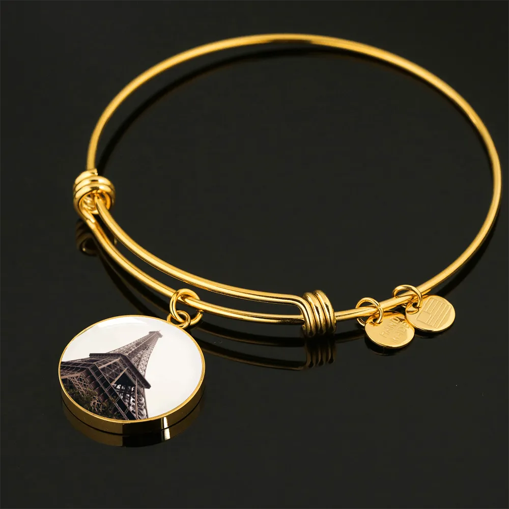 Eiffel Tower Luxury Pendant Necklace and Bangle - Gold,Silver