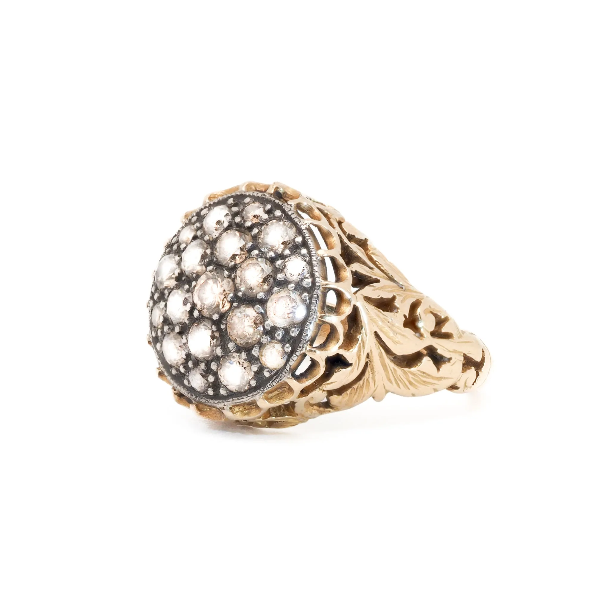 Elegant Handcrafted Gold and Diamond Ring