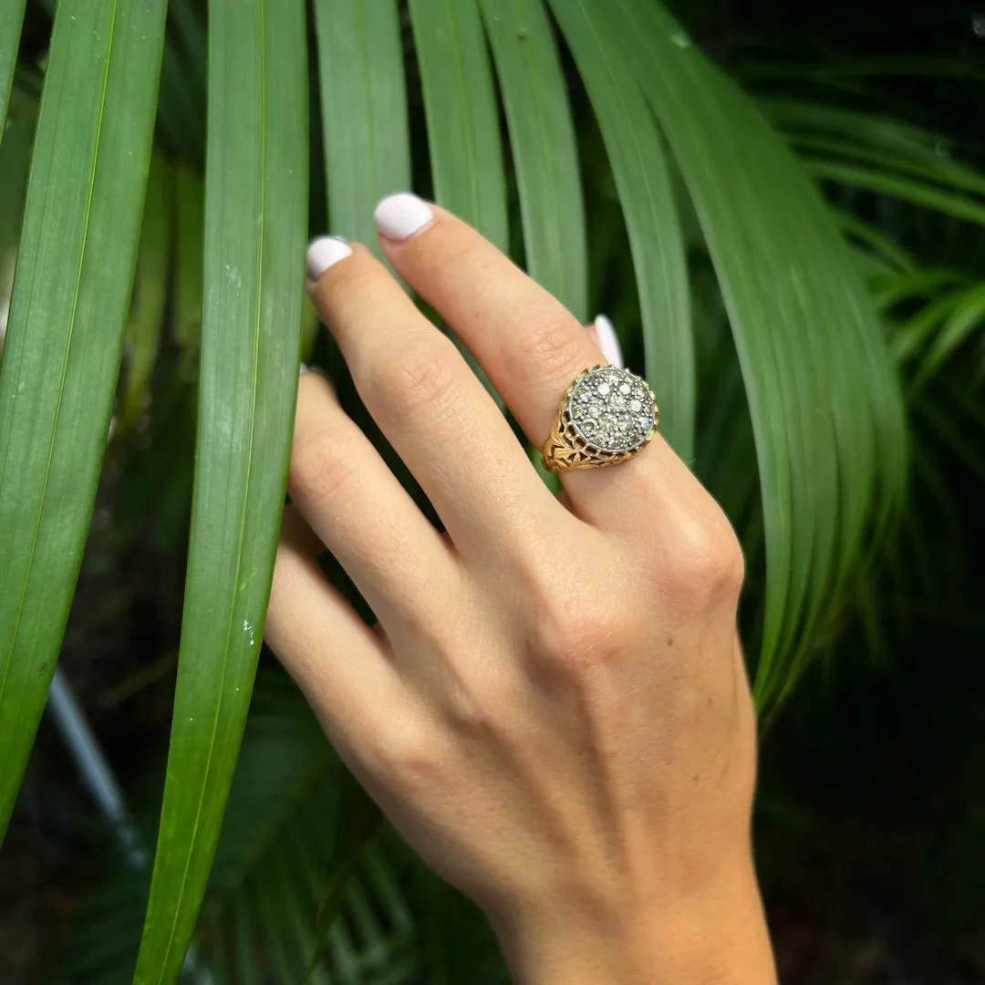 Elegant Handcrafted Gold and Diamond Ring