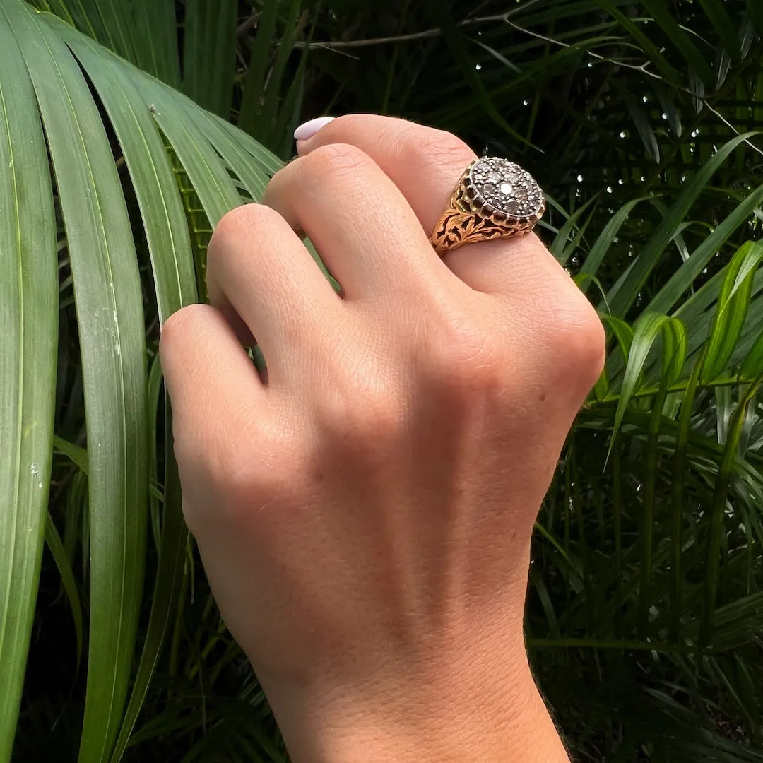 Elegant Handcrafted Gold and Diamond Ring