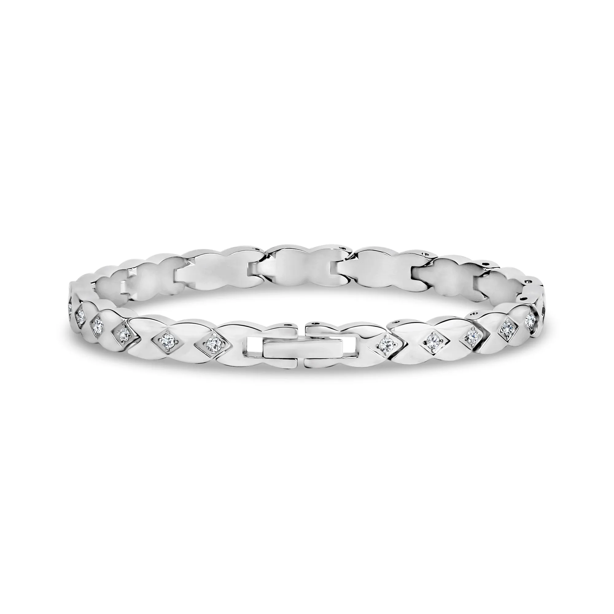 Elegant Stone-Set Link Bracelet