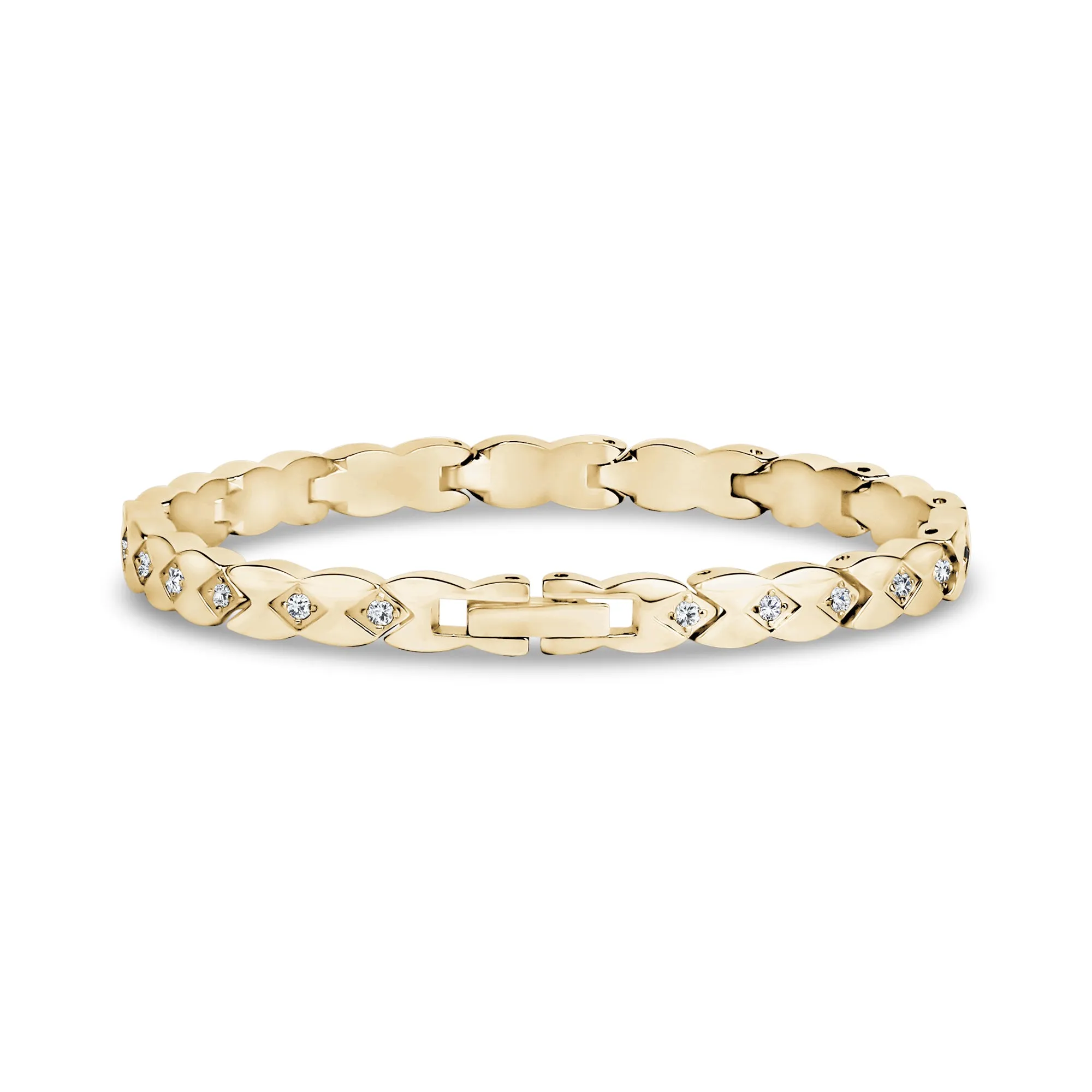 Elegant Stone-Set Link Bracelet