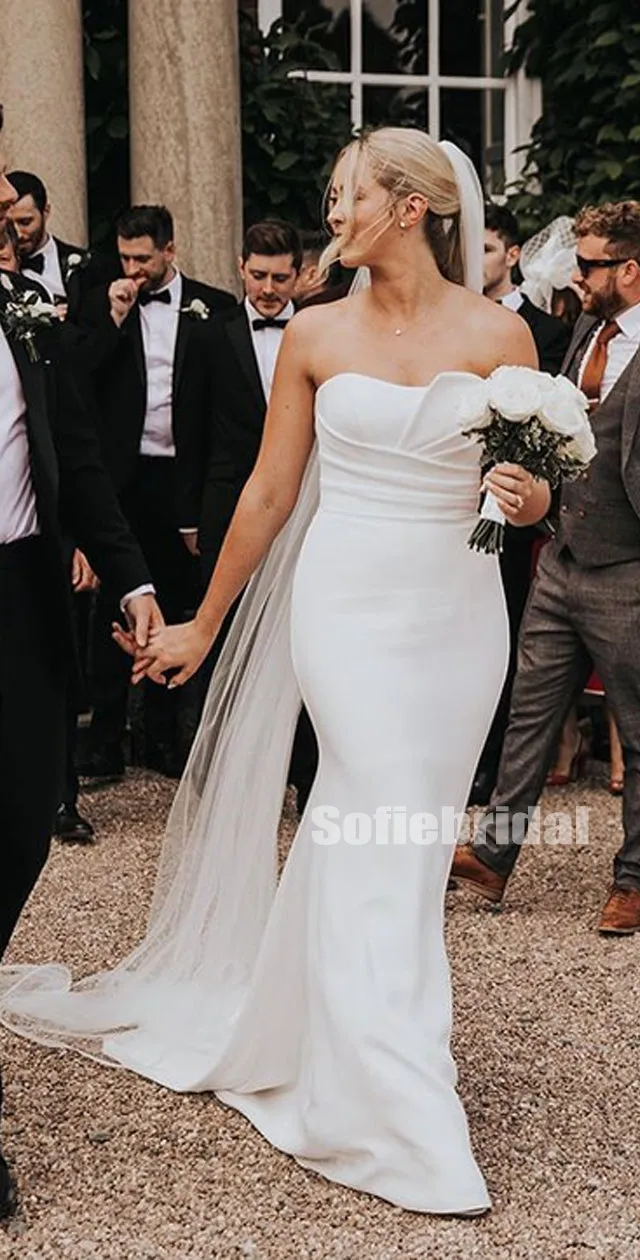 Elegant Straight Mermaid Long Wedding Dresses Online,SFWD0042