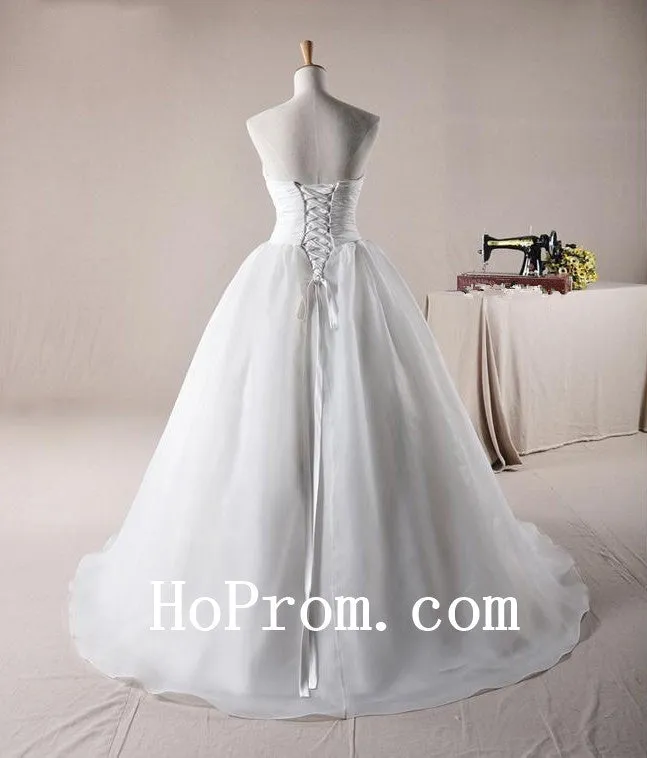 Elegant White Wedding Dresses,Floor Length Prom Dress,Evening Dress