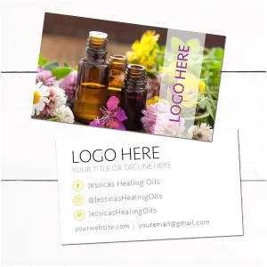 Essential Oils Business Card - Wellness Advocate Business Card - Oil Bottles Business Card