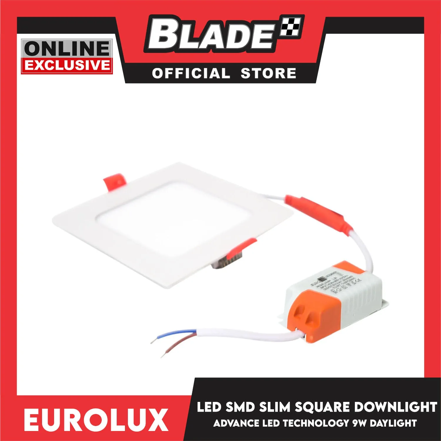 Eurolux LED SMD Slim Square Downlight 4 9W OXFORD Daylight