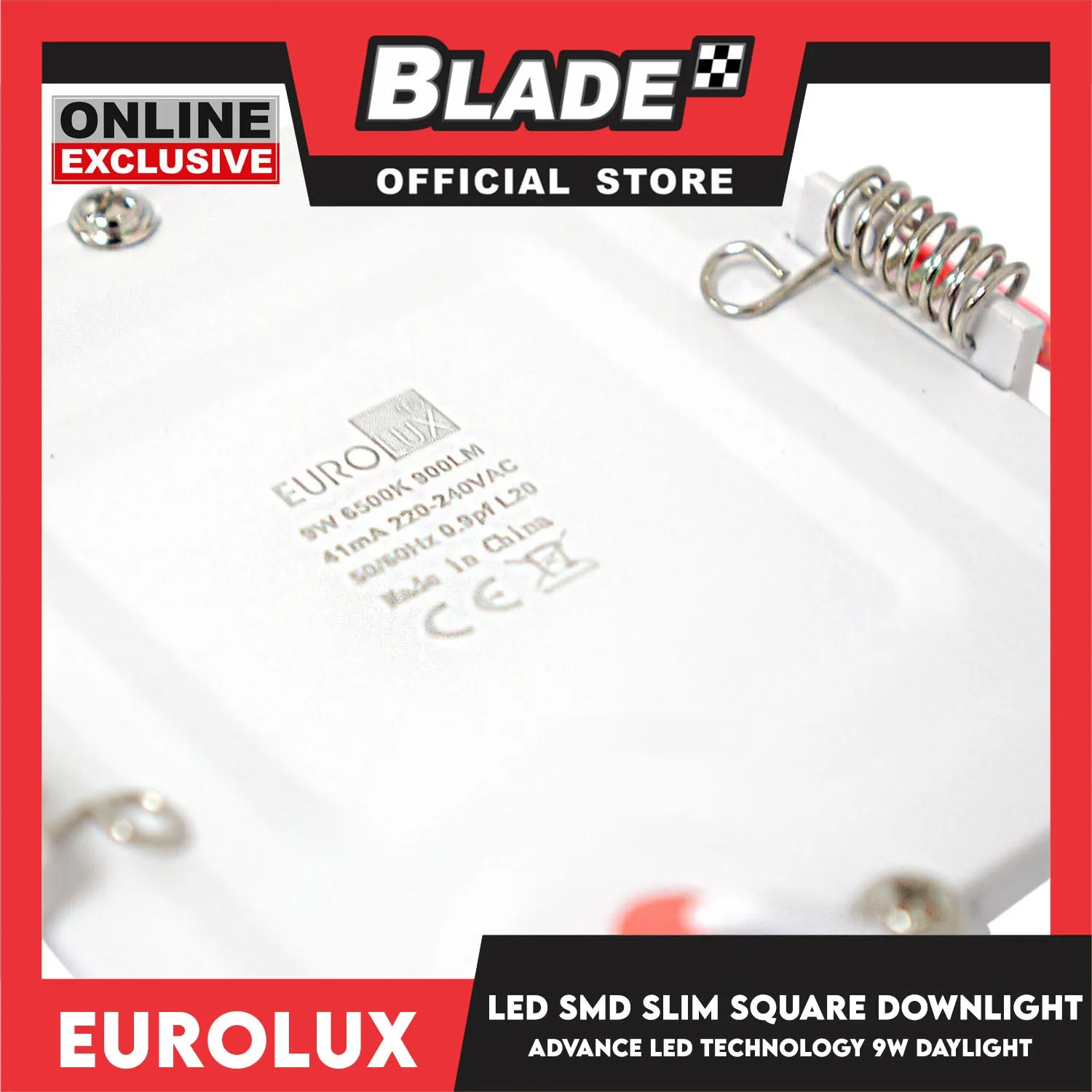 Eurolux LED SMD Slim Square Downlight 4 9W OXFORD Daylight