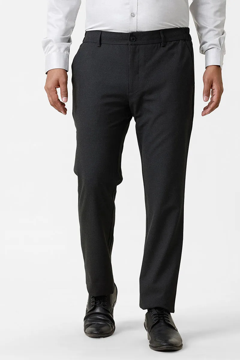 Flexi Fit - Black Stretchable Formal Trousers For Men | Ariser