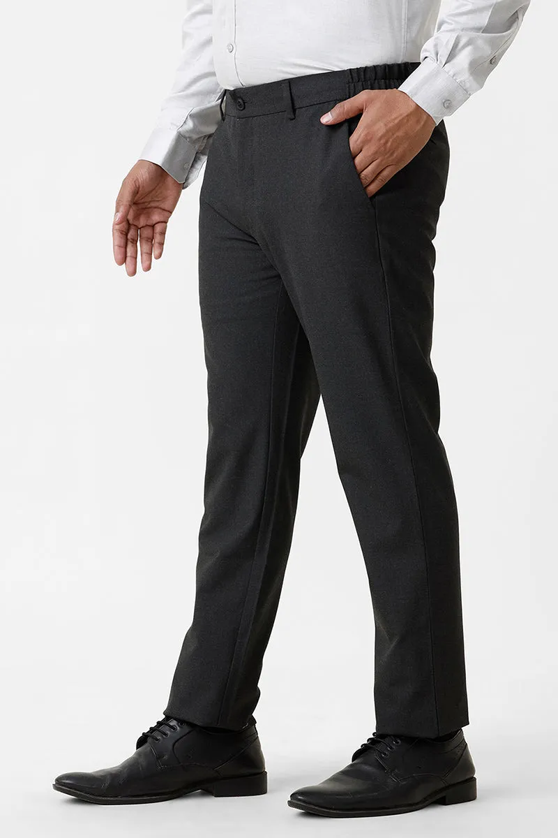 Flexi Fit - Black Stretchable Formal Trousers For Men | Ariser