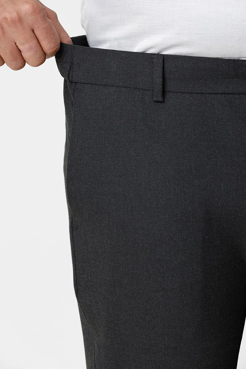 Flexi Fit - Black Stretchable Formal Trousers For Men | Ariser