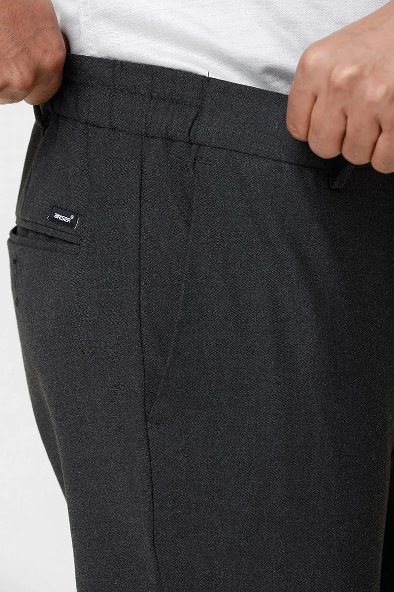 Flexi Fit - Black Stretchable Formal Trousers For Men | Ariser