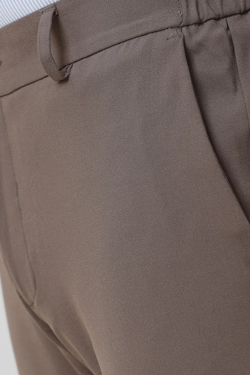 Flexi Fit - Light Brown Stretchable Formal Trousers For Men | Ariser