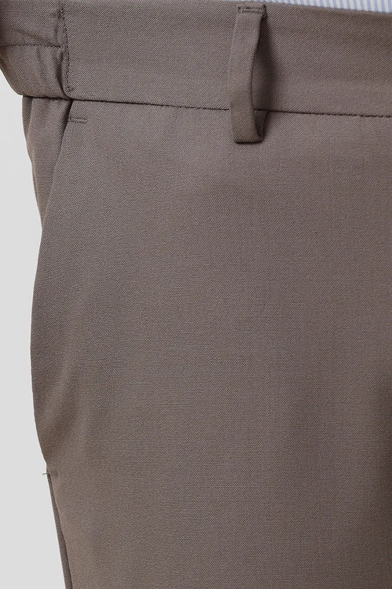 Flexi Fit - Light Brown Stretchable Formal Trousers For Men | Ariser