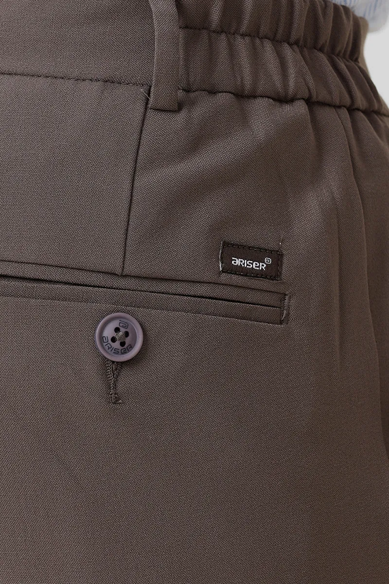 Flexi Fit - Light Brown Stretchable Formal Trousers For Men | Ariser