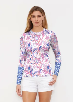 Floral Buds Pink (8032) ~ Long Sleeve Rash Guard