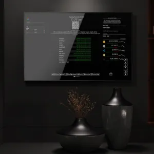 Framed Google Assistant Smart Mirror - 32" Samsung 4K QLED in 19"X30"X2" Satin Black Aluminum Frame
