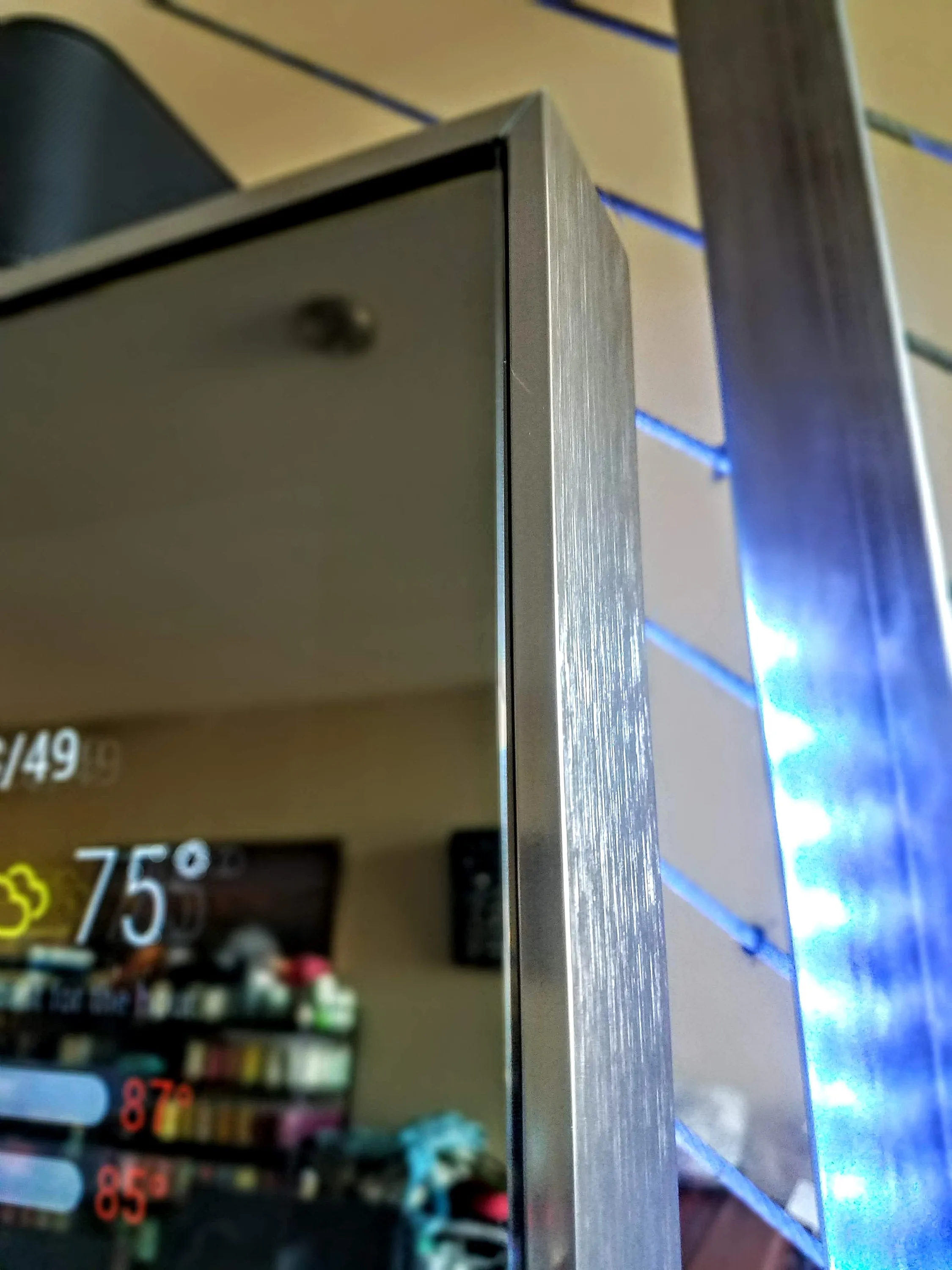Framed Google Assistant Smart Mirror - 32" Samsung 4K QLED in 19"X30"X2" Satin Black Aluminum Frame