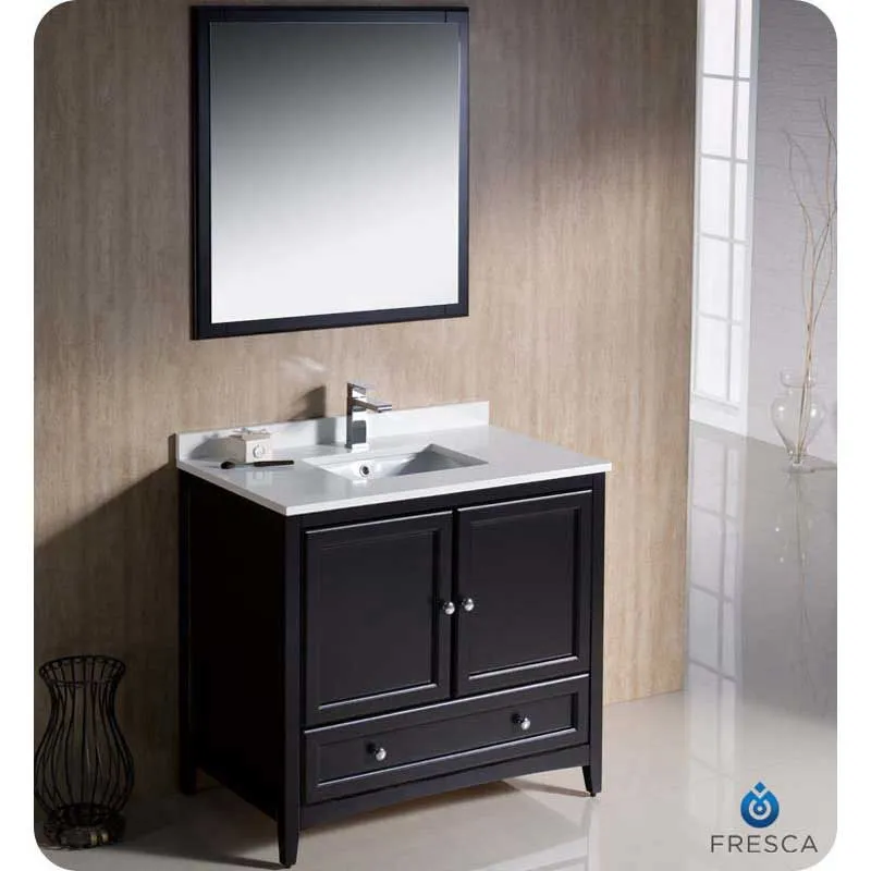 Fresca FVN2036ES Oxford 36" Espresso Traditional Bathroom Vanity