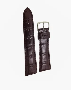 Genuine Calf Skin Brown Gator Grain Watch Band-Hadley-Roma MS837