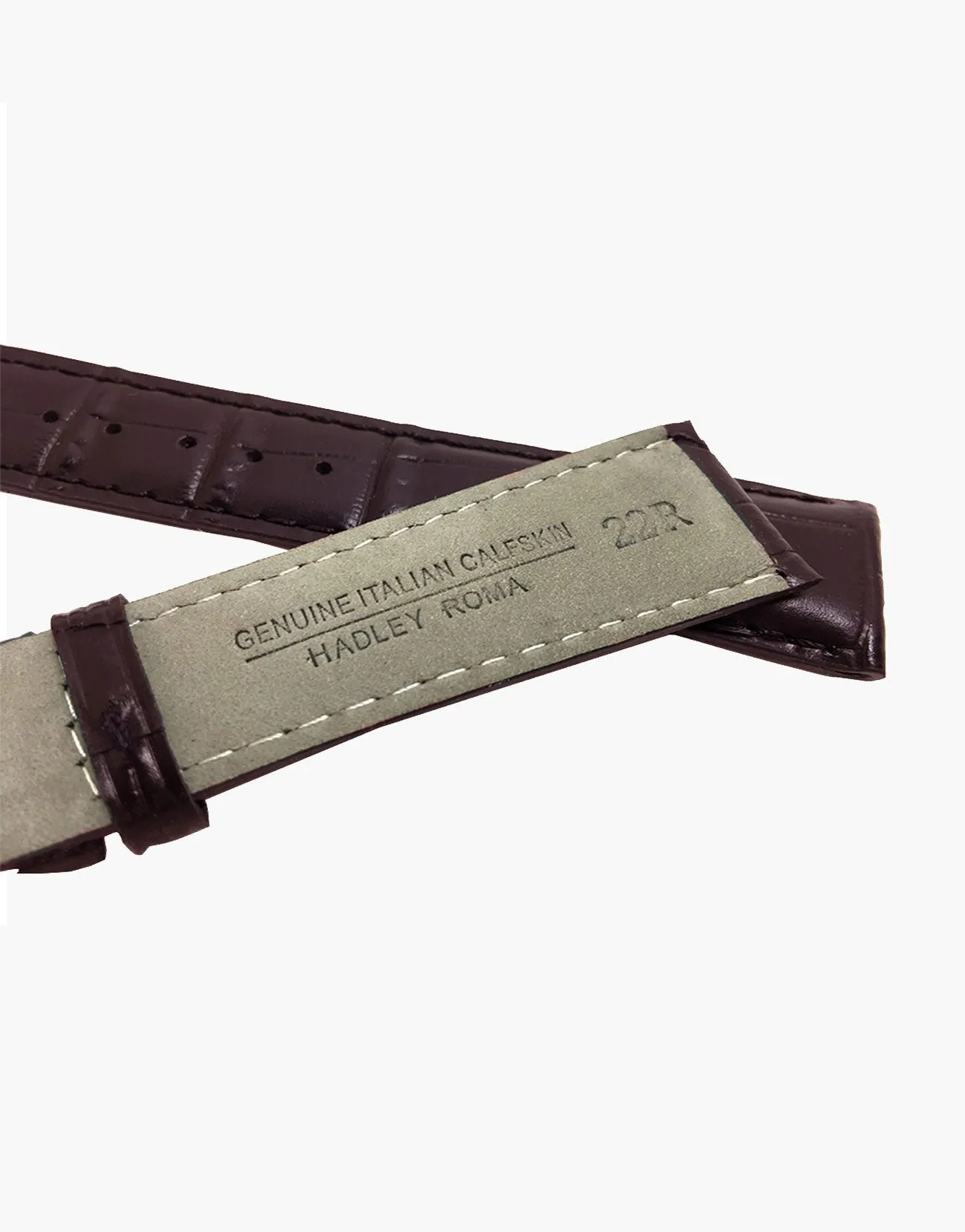 Genuine Calf Skin Brown Gator Grain Watch Band-Hadley-Roma MS837