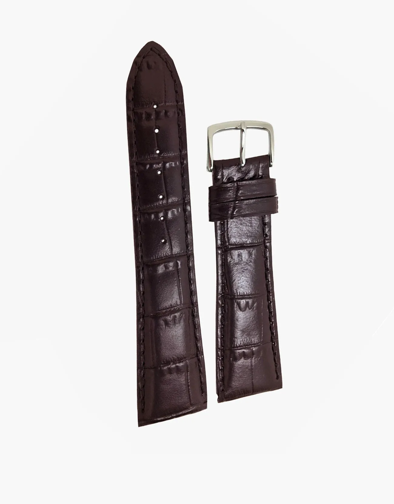 Genuine Calf Skin Brown Gator Grain Watch Band-Hadley-Roma MS837