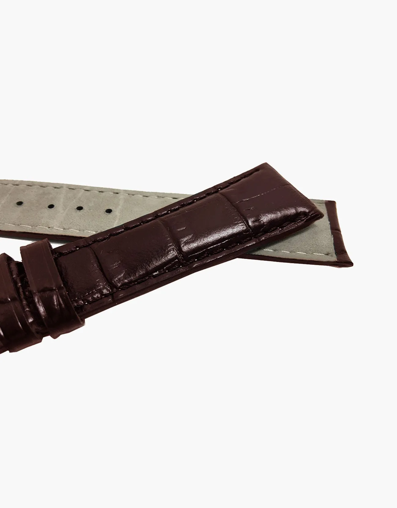 Genuine Calf Skin Brown Gator Grain Watch Band-Hadley-Roma MS837