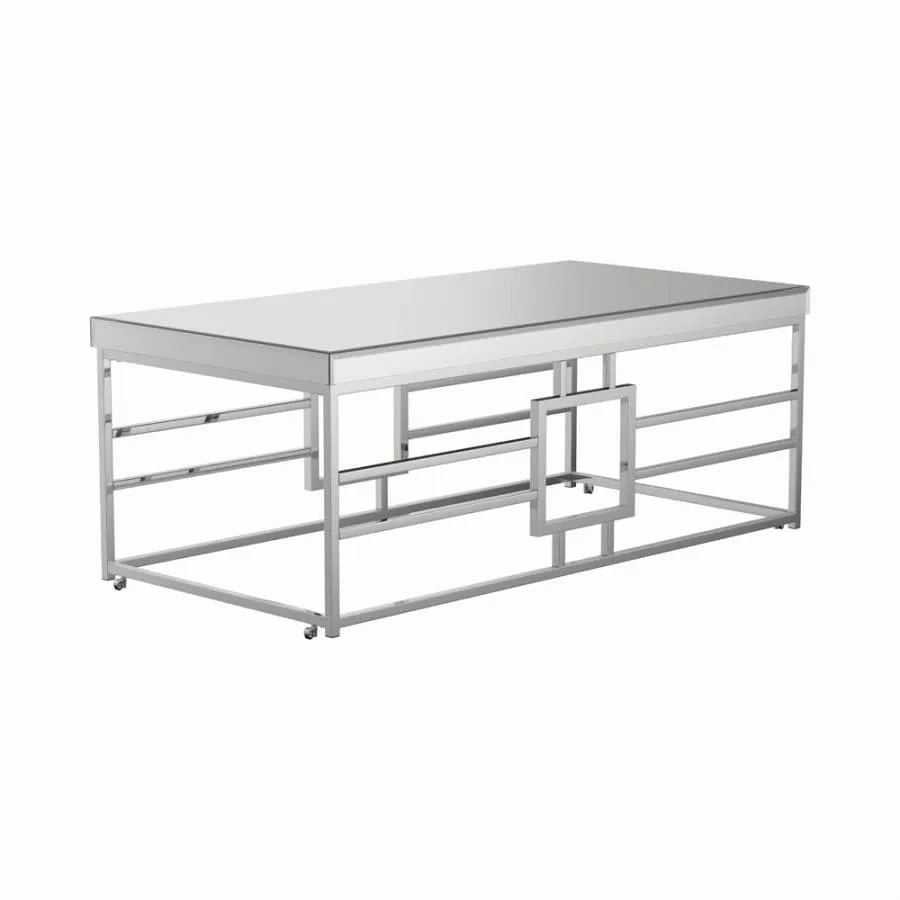 Geometric Frame Coffee Table in Chrome